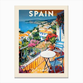 Marbella Spain 4 Fauvist Painting Travel Poster Canvas Print