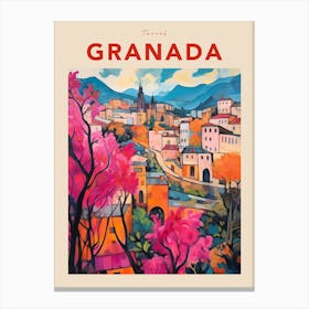 Granada Spain 7 Fauvist Travel Poster Canvas Print