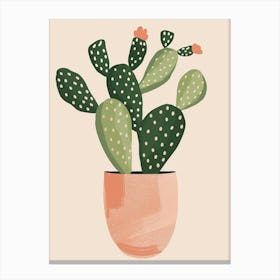 Cactus Plant Minimalist Illustration 4 Canvas Print