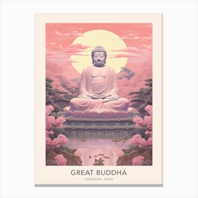 The Great Buddha Of Kamakura Japan Travel Poster Canvas Print