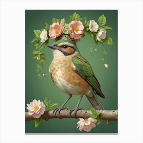 Bird In A Crown Canvas Print