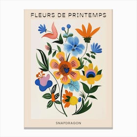Spring Floral French Poster  Snapdragon 1 Canvas Print