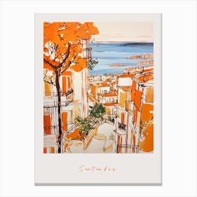 Santander Spain 2 Orange Drawing Poster Canvas Print