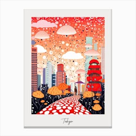 Poster Of Tokyo, Illustration In The Style Of Pop Art 1 Canvas Print