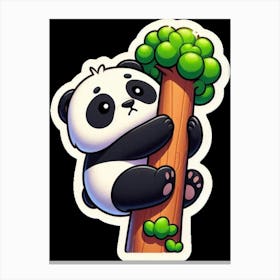 Panda Climbing Tree Canvas Print