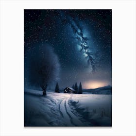 Snowy Night Sky 1 Canvas Print