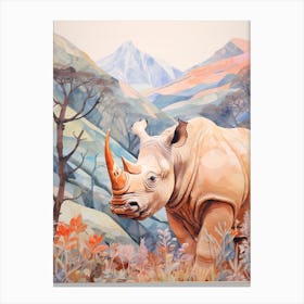 Pastel Rhino 3 Canvas Print