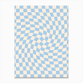 Checkerboard Baby Blue Twist Canvas Print