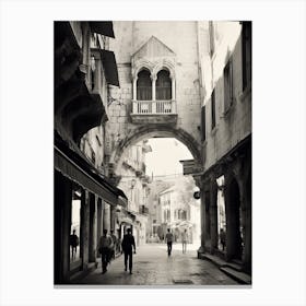 Split, Croatia, Mediterranean Black And White Photography Analogue 3 Canvas Print