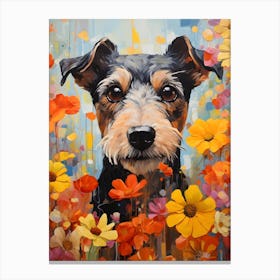 Botanical Terrier Canvas Print