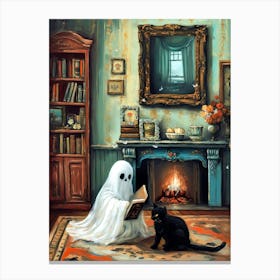 Ghost Reading 4 Canvas Print