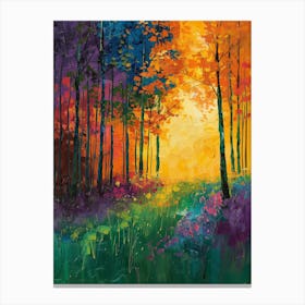 Sunset In The Forest 4 Canvas Print