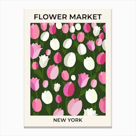Flower Market New York Tulips Night Canvas Print
