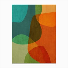 Modern Abstract Mid Century Colors Canvas Print