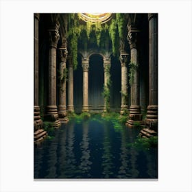 Basilica Cistern Yerebatan Sarnc Pixel Art 1 Canvas Print