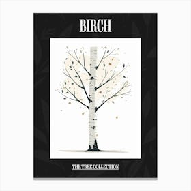 Birch Tree Pixel Illustration 3 Poster Canvas Print