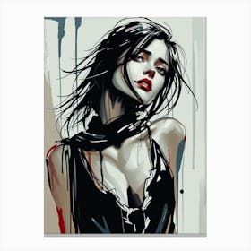 paint dark Girl Canvas Print