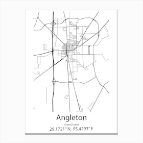 Angleton,United States Minimalist Map Canvas Print