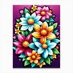 Colorful Flowers 4 Canvas Print