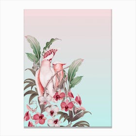 Pastel Cockatoos Paradise Canvas Print