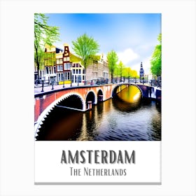 Amsterdam Colorful Cityscape 1 Canvas Print