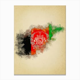 Afghanistan Flag Vintage Canvas Print