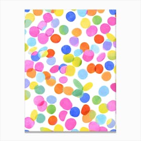 Colourful Confetti Dots Canvas Print