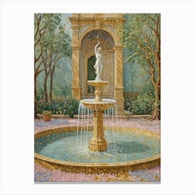 Fountain In The Garden 1 Canvas Print