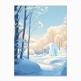 Winter Polar Bear 6 Illustration Canvas Print