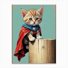 Superhero Kitten Canvas Print