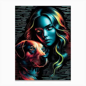 Girl And The Dog Canvas Print