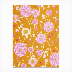 Thistle Floral Print Retro Pattern 2 Flower Canvas Print