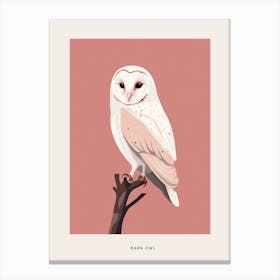 Minimalist Barn Owl 2 Bird Poster Canvas Print