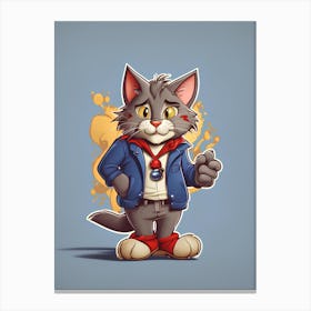 Cartoon Cat Canvas Print