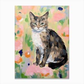 A Ragamuffin Cat Painting, Impressionist Painting 2 Canvas Print