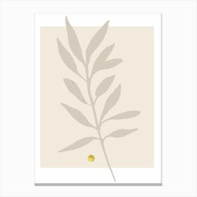 Beige Botanical Gold Dot Canvas Print