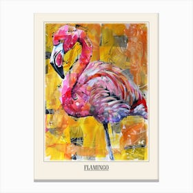 Flamingo Colourful Watercolour 4 Poster Canvas Print