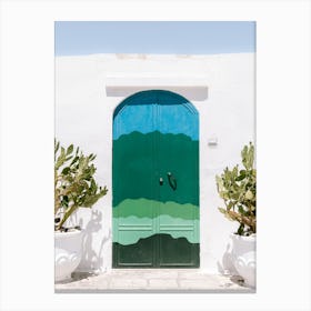 Door of Ostuni | Italy | Blue and green Canvas Print