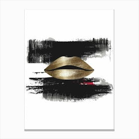 Gold Lips 11 Canvas Print