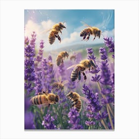 European Honey Bee Storybook Illustration 12 Canvas Print