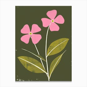 Pink & Green Periwinkle 1 Canvas Print