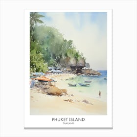 Phuket Island 3 Watercolour Travel Poster Canvas Print