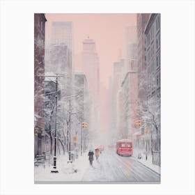 Dreamy Winter Painting New York City Usa 5 Canvas Print