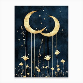 Moon And Stars Art 1 Canvas Print