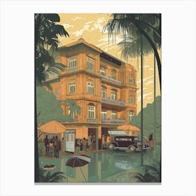 Rangoon Myanmar Travel Illustration 3 Canvas Print