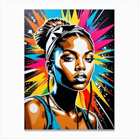 Graffiti Mural Of Beautiful Hip Hop Girl 64 Canvas Print