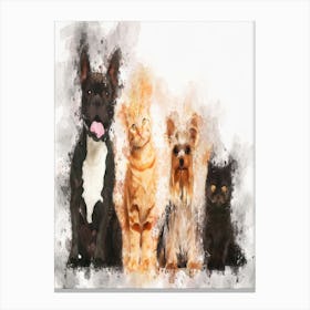 Group Of Cats And Dogs Canvas Print