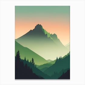 Misty Mountains Vertical Composition In Green Tone 164 Canvas Print