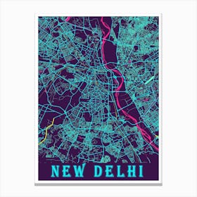 New Delhi Map Poster 1 Canvas Print