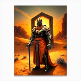 Knight By Portal - Orange Accent Drawing Toile